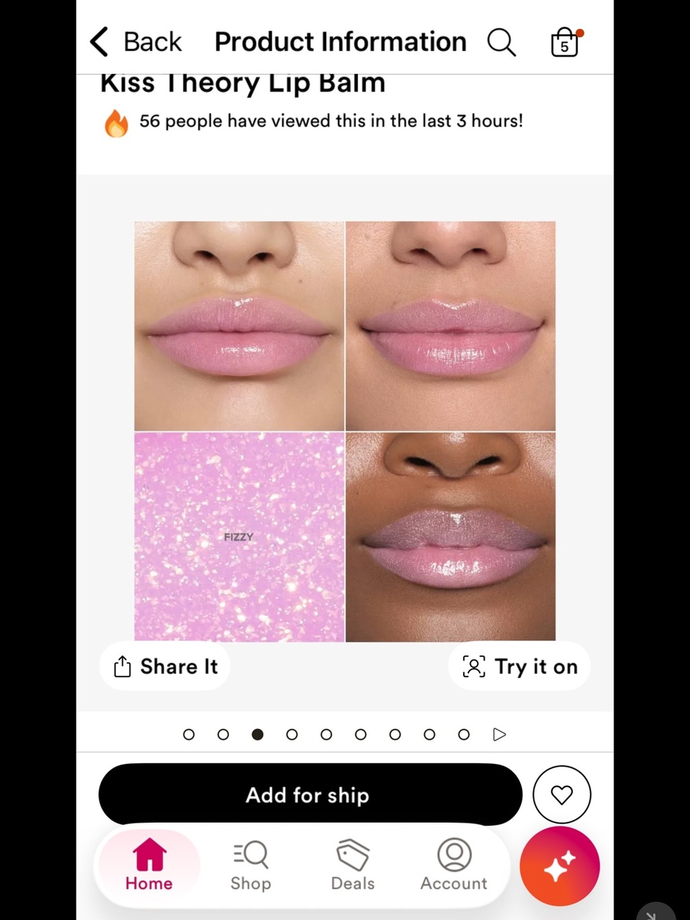 Anastasia  Theory Lip Balm - Fizzy Pink Hydrating Lip Gloss